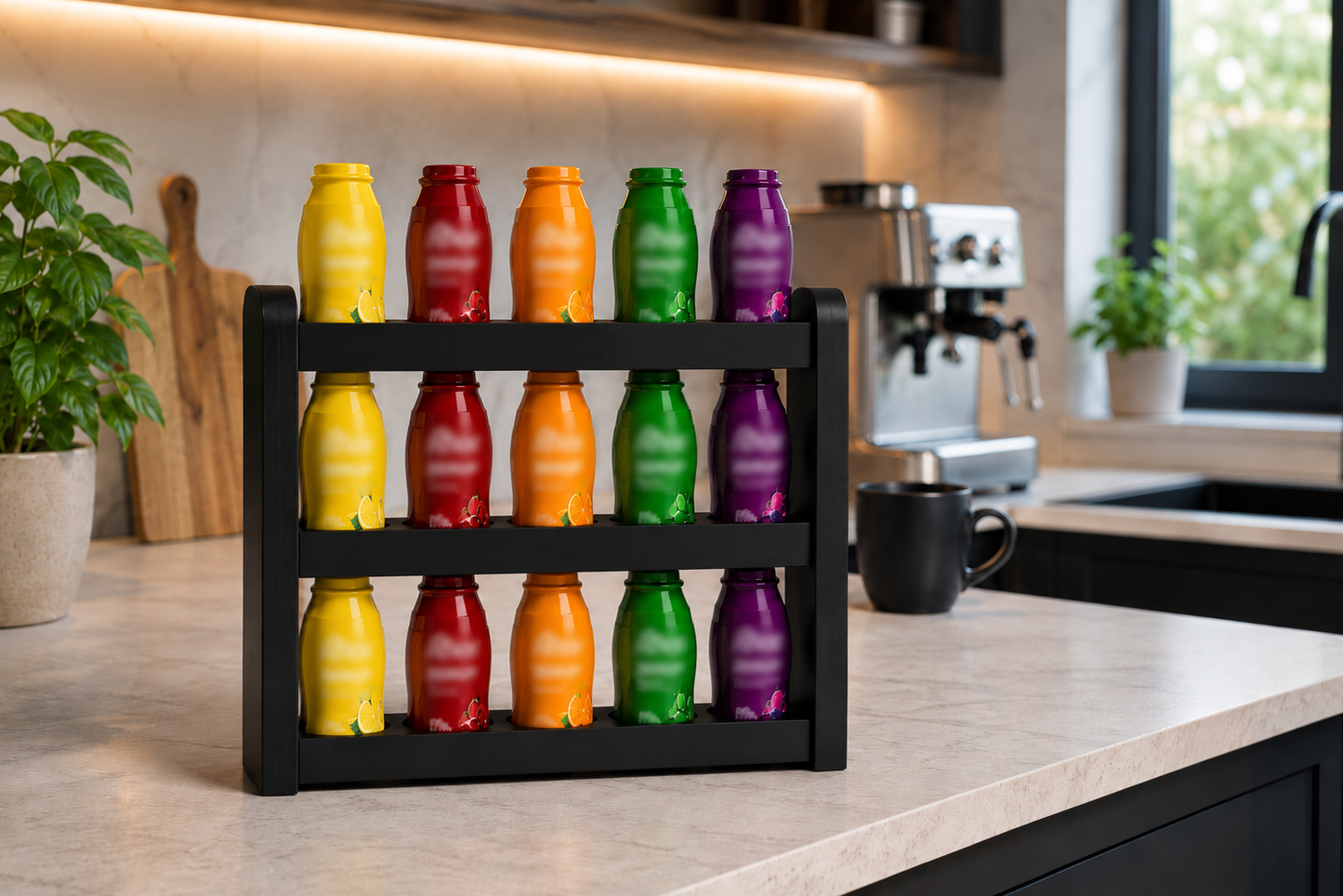 Sirupständer für Flaschen – Kompatibel mit More Nutrition Zerups & ESN-Sirupflaschen – Küchen- & Bar-Organisation, robustes Design