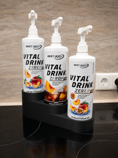 Sirup Halter für 1L Flaschen – Passend für Monin, SodaStream, Best Body, Coffee Syrup & Getränkesirup – Moderner Flaschen Organizer für Küche, Coffee Bar & Getränkestation – 3D Gedruckt