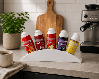 MORE Zerup Halter für 4–9 Flaschen – Moderner Sirup Organizer für MORE Zerup Fläschchen – Getränkehalter & Küchen Organizer – 3D Gedruckt – Minimalistisches Design für Küche & Coffee Bar