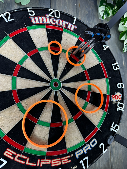 Dart Übungsringe Set, 4 Größen, je 2 Stück (8 Ringe), 3 cm, 5 cm, 7,5 cm, 10 cm, Zielringe für Präzisionstraining