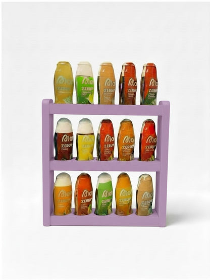 Sirupständer für 15 Sirup Flaschen – Kompatibel mit More Nutrition Zerups & ESN-Sirupflaschen – Küchen- & Bar-Organisation, robustes Design- Summer Edition