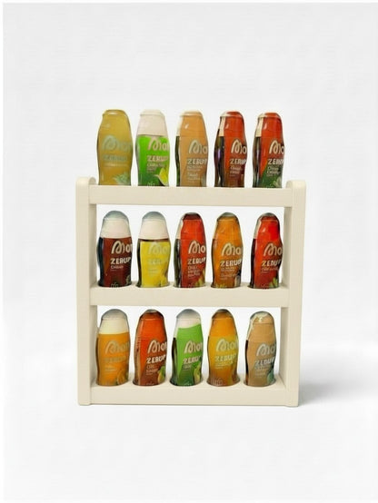 Sirupständer für 15 Sirup Flaschen – Kompatibel mit More Nutrition Zerups & ESN-Sirupflaschen – Küchen- & Bar-Organisation, robustes Design- Summer Edition